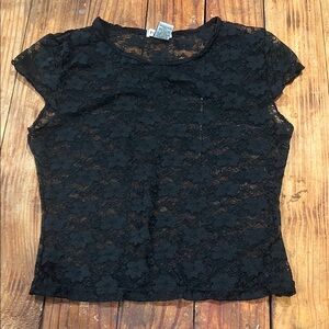 Rue21 Black Lace Short Sleeve Top